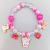 Pulseras de cuentas para niños, colgante de dibujos animados de elefante, regalos de Navidad, joyería para niños