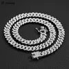 Herrkvinnor Hip Hop Ice Out Shining Prom Cuban Chain Halsband 12mm asfalterad diamantkedja Halsband Fashion Jewelry 240210