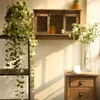 Fleurs décoratives fausses feuilles pécuniaires en plastique vigne suspendues plantes artificielles feuille d'argent herbe maison fête de mariage mur balcon décoration