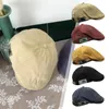 Bérets en coton pour hommes et femmes, chapeau de peintre de Style occidental britannique, casquette classique d'hiver en lin Vintage K0P1