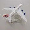 Alliage métal Air British Airways A380 Airlines modèle d'avion moulé sous pression Airbus 380 modèle d'avion w support avion enfants cadeaux 16 cm 240131