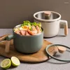 Kommen RVS Instant Noodle Bowl met dekselhandvat Hittebestendige ontbijtgranensoep Salade Bento Cup