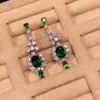 Boucles d'oreilles pendantes éblouissantes en argent 925, goutte pour fête, Total 1,8 ct, Chrome naturel Diopside, bijoux plaqués or sans allergie