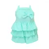 Dog Apparel Dress Elegant Eye-catching Up Pet Layered Hem Bowknot Daily Wear