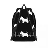 Zaino Scottish Terrier Dog Heartbeat Canvas Per uomo donna College School Student Bookbag Adatto a borse Scottie per laptop da 15 pollici