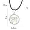 Hänghalsband Inlay White Mop Seashell Wedjat Eye of Horus Mascot rostfritt stål halsband amulet dingle choker kedja heliga smycken