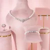 In Jewellife Conjuntos de joias de pérolas para mulheres com zircônia cúbica, conjunto completo de joias para mulheres, arábia saudita, vestido de festa de casamento, acessório de terno 240202