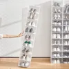 Boîte à chaussures en plastique Boîte de rangement transparente pour pantoufles, baskets, boîte à chaussures, organisateur de placard, étagère anti-poussière, boîte à chaussures 240130