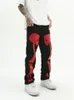 Spring Loose Skull Print Ben Pants Black Jeans For Men Vintage Street Fashion Jeans Unisex Internet Celebrity 240126
