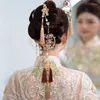 Pinces à cheveux de Style National chinois, diadème à pampilles, boucles d'oreilles pressées à l'arrière, ensembles d'épingles à cheveux anciennes, accessoires de mariage Cheongsam