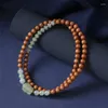 Strand Sandalwood Buddha pärlor 6mm Multi Circle Round Strands blandade med Jade och Stone Vintage Elegant Women's Wood Art