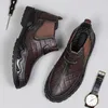 Boots Vintage Short Men's Classic Business Shoes Office Work Genuine Leather Casual Ankle Wear-resistant