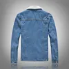 Mannen Winter Solid Casual Jas 2023 Heren Bomber Denim Jas Mode Jean Biker Jas Wollen Gevoerde Vrijetijdsjas Plus size 240122