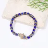 Charm Bracelets Zircon Blue Eye Bracelet For Women Evil Palm Pendant Beaded Adjustable Jewelry Gift Friends Turke