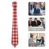 Bow Ties Red White Plaid Tie Retro Check Classic Elegant Neck unisex vuxen Daglig slitfest krage grafiska slipstillbehör