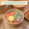 Take Out Containers 20pcs/pack Disposable Kraft Paper Bowl Fruit Salad Fast Food Package Takeaway Storage Lunch Box
