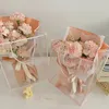 10pcs Wholesale Gift Box Baby Birth Distribution Bags Souvenirs for born Wedding Guests PVc Transparent Flower Bag 240131