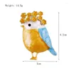 Brooches Cute Style Wreath Bird Brooch Fashionable Design Enamel Color Temperament Badge Corsage Men/ Women's Clothing Accessories