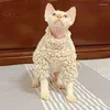 Cat Costumes Winter Thickened Fleece Sphynx Jumpsuit Soft Turtleneck Canadian Hairless Clothes Warm Coat Solid Color Sweater