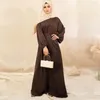 Abbigliamento etnico Moda musulmana Hijab Dubai Abaya Abiti lunghi Donna con fasce Islam Pianura africana Eid Ramadan Musulman