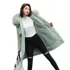 Women's Trench Coats Winter Long Style Cotton Coat Korean Detachable Faux Fur Collar Windbreaker Oversize Parkas Female Warm Thick Jacket