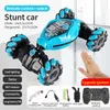 4WD 1 16 Stunt RC -bil med LED -ljusgestinduktion Deformation Twist Climbing Radio Controlled Car Electronic Toys for Kids 240123