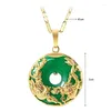 Anhänger Halsketten Natürliche Grüne Hetian Jade Drache Phoenix Halskette Chinesische Jadeit Amulett Mode Charme Schmuck Geschenke