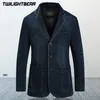 Mens Denim Blazer Male Suit Oversized Fashion Cotton Vintage 4XL Blue Coat Jacket Men Jeans Blazers BG2182 240124