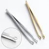 LIZY Stainless Steel Eyelashes Tweezers Nose Eyebrow Trimmer Hair Trimming Tool Round Tip Clip Makeup Cosmetic Tools 240124