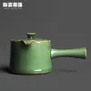 Bambu Green Celadon Side Handle TEAPOT Handmade Antique Ceramic Kungfu Te Ceremony Wide Mouth Tea Ware Coffee Pot 240122