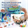 S CE UKCA Montessori Sensory Baby Toys Kids Tablero de actividades de madera Ocupado Block Cube para niños Guardería 240124