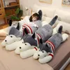 120cm gigante longo husky cão brinquedo de pelúcia macio recheado dos desenhos animados animal boneca namorada dormir travesseiro almofada decoração casa crianças presente 240123