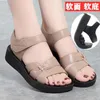 Sandals Cowhide Summer Mother Genuine Leather Comfortable Non-slip Middle-aged Elderly Flat Women's Shoes Soft Sole Female