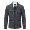 Jesienna zima marka mody SWEATER Men Men Cardigan Black Korean Casual Coats Kurtka męska odzież 240130