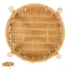 Dinnerware Sets Imitation Rattan Fruit Bowl Round Tray Wicker Storage Basket Coffee Table Manual