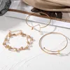 Charm Armbanden IPARAM Parel Hart Ketting Armband Voor Vrouwen Goud Kleur Geometrisch Verstelbare Vintage Bangle Mode-sieraden Cadeau Accessoires