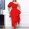 Casual Dresses Formal Cocktail Wedding Dress Womens Off Shoulder Slim Ruffle Hem Fishtail Gown Guest Woman Clothing