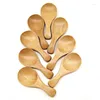 Tea Scoops WSFS 8Pcs Small Wooden Salt Spoon Solid Wood Condiments Handmade Honey Teaspoon Seasoning Sugar Coffee Jam Mustard