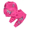 BOTEZAI Children Girls Clothing Sets Summer Fashion Style Butterfly Printed T-ShirtsPants 2Pcs Baby Girls Clothes Sets 240202