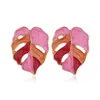 Kolczyki stadninowe Brincos Vintage Boho Long Hollow Leaf Studs Studs Kobiet biżuterii