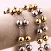 Chaines en acier inoxydable 4/6/8/10 mm de large perles rondes Chaîne Rosaries Collier Catholicisme Prière Religieux