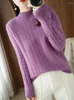 Kadın Sweaters 2024 Moda Merino Yün Üstleri Kadın Giyim Örgü Sweater Mock Boyun Tam Kollu Külot Bahar Sonbahar Tasarımcı Örgü