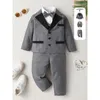 Ensembles de vêtements garçons 3 pièces costume de gentleman tenues de fête d'anniversaire printemps automne enfants vêtements formels