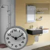 Настенные часы, мини-часы на присоске, противотуманные часы для ванной комнаты, водонепроницаемые цифровые наклейки «сделай сам», бесшумные для дома, гостиной, офиса E0T7