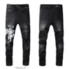 Jeans Amirs da uomo Jeans Ksubi Designer uomo Purpl Jeans Amirri per uomo Jeans denim con fori Uomo Gamba dritta Cerniera Amari Hip Hop Bikers Moto 801