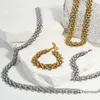 Chains Greatera 18K Gold Plated Stainless Steel Chain Chunky Necklaces For Women Thick Hollow Mesh Choker Necklace Waterproof Jewelry