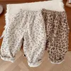 Trousers Autumn Winter Corduroy Solid Plus Velvet Kids Pants Thick Cute Floral All Match Mid Waist Fashion Children's Clothes