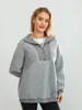 Kadın Hoodies Kadın Bulanık Polar Sweatshirtler Yarım fermuarlı moda kazakları gündelik sonbahar uzun kollu üstler sonbahar sokak kıyafetleri