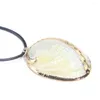 Pendant Necklaces Natural Zealand Abalone Shell Mussels Metal Edging Trim Necklace Charm Jewelry Sweater Chain Choker Crafts Girlfriend Gift