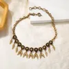 Anhänger Halsketten Designs Vintage Nieten Halskette Schmuck für Frauen Wen mit Spike Quaste Stil